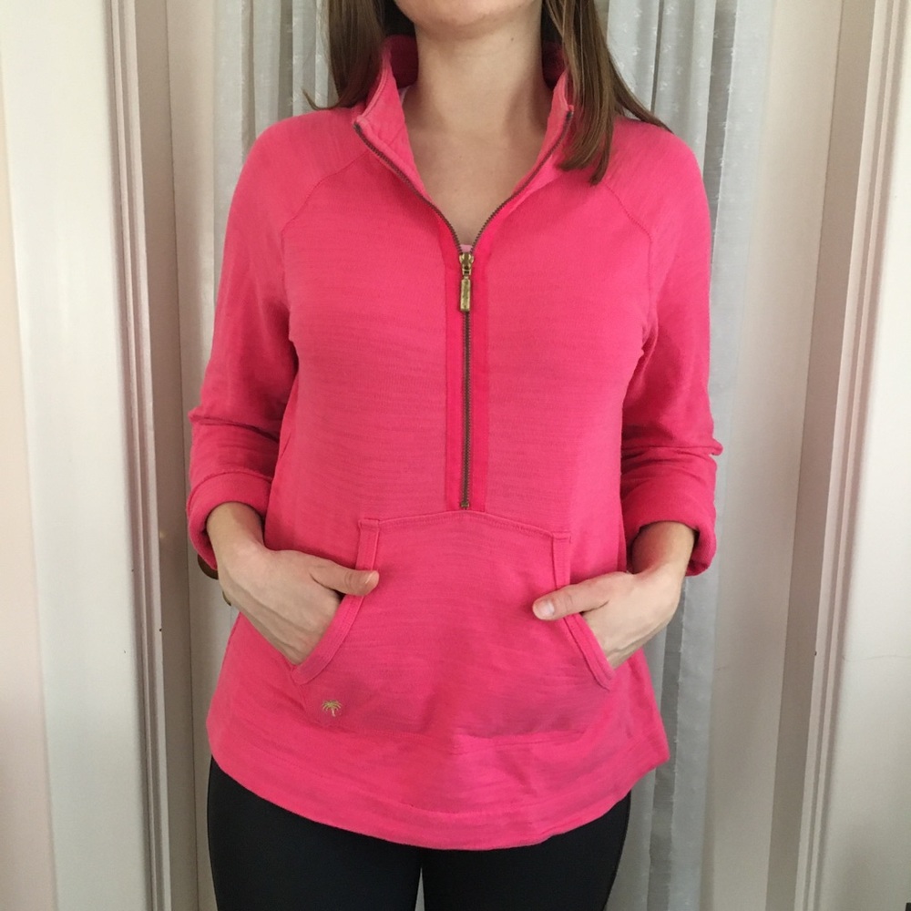 Lilly Pulitzer pink half-zip skipper popover